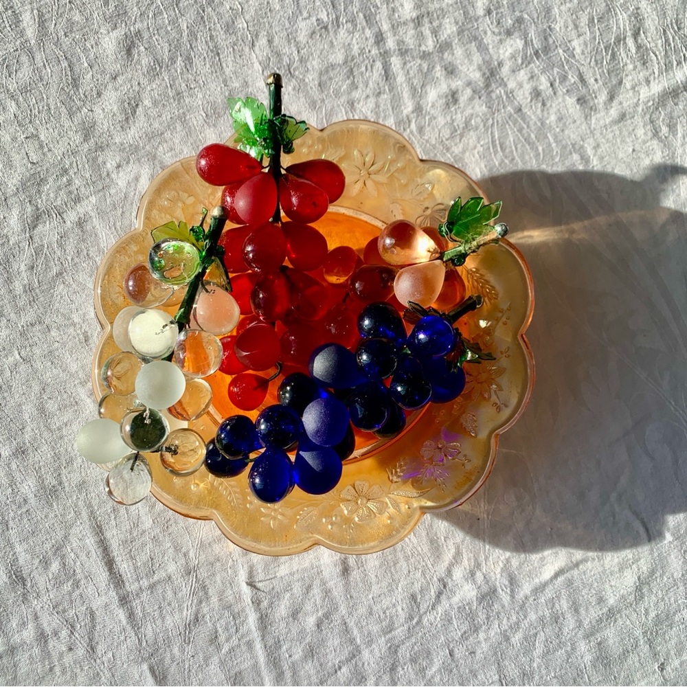 Vintage Glass Grape Clusters Grape Bunch
